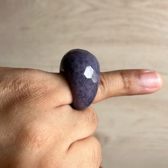Jewelry - Lepidolite Gemstone Stone Faceted Ring, size 7.5